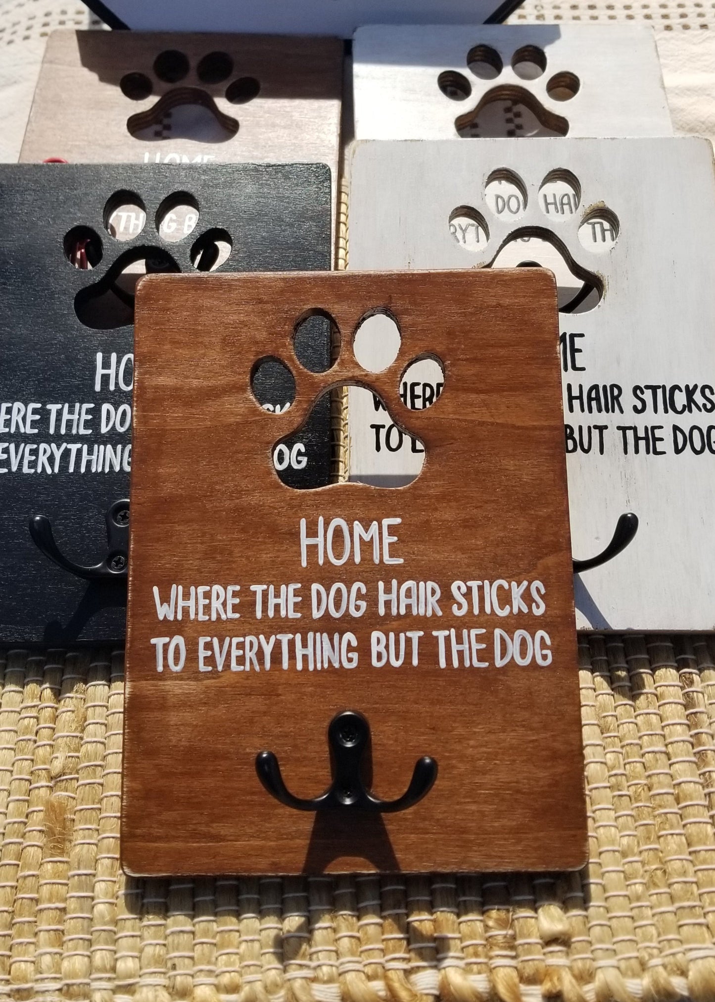 Hand painted lint roller holder sign